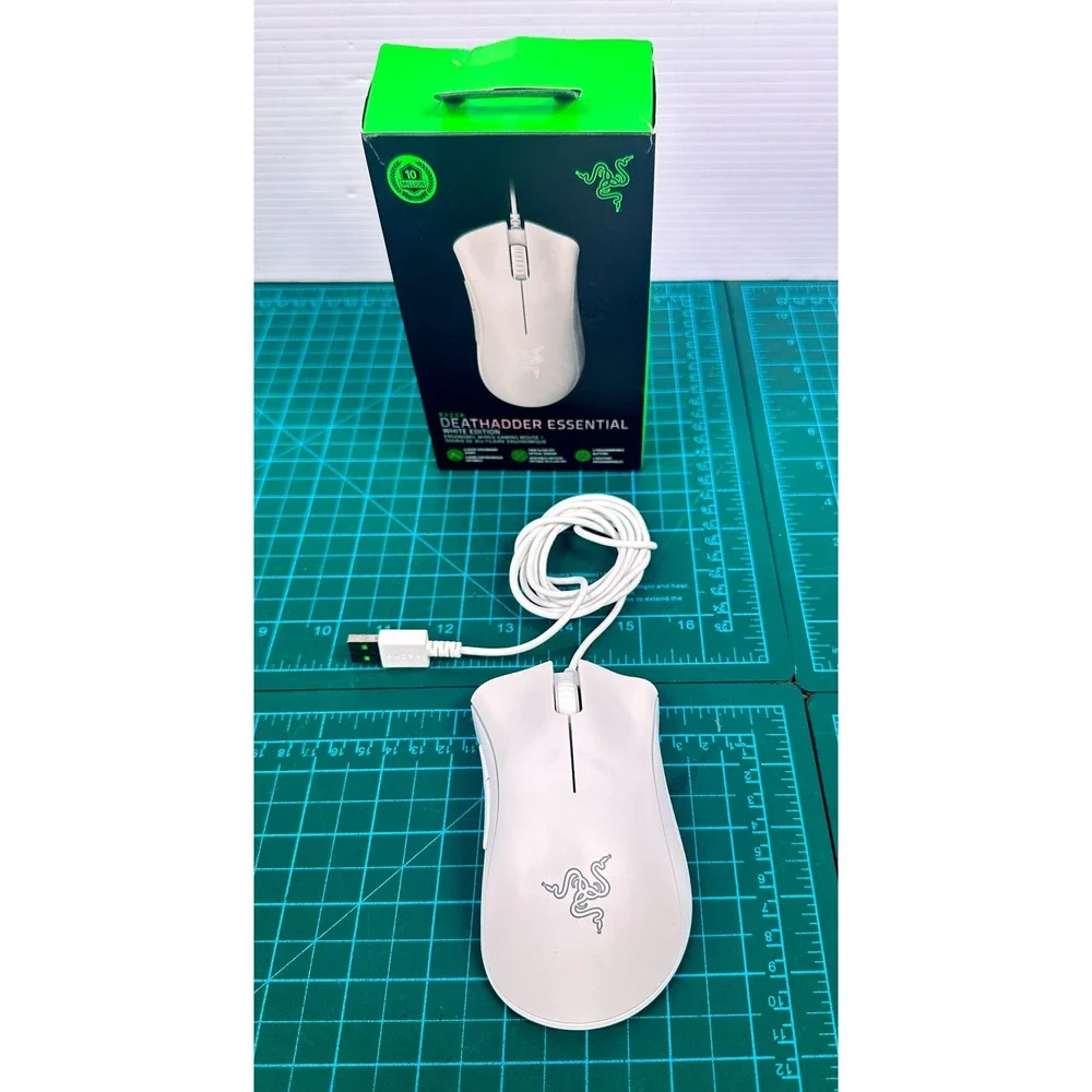 Razer DeathAdder Essential White Edition Wired Gaming Mouse 6400 DPI RZ01-0385